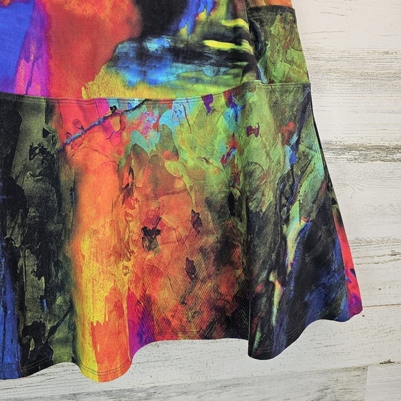 DonaJo Multicolored Abstract Tennis Pickleball Sporty Skorts Skirt Size Large - Picture 9 of 13